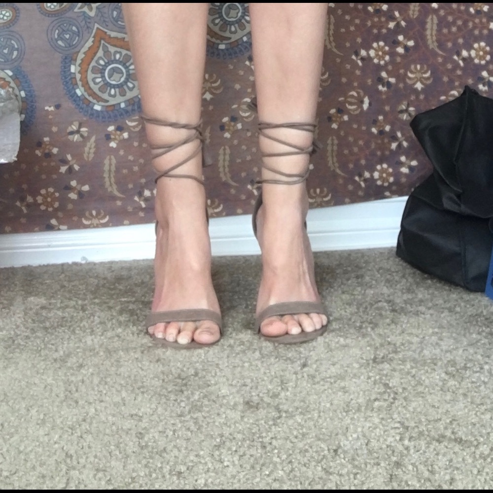 Strappy wrap heels by Anne Michelle. New, size 7